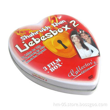 Heart-shaped Tin for Valentine's Season, PMS Printing, with Ribbon and Hangtag Provided